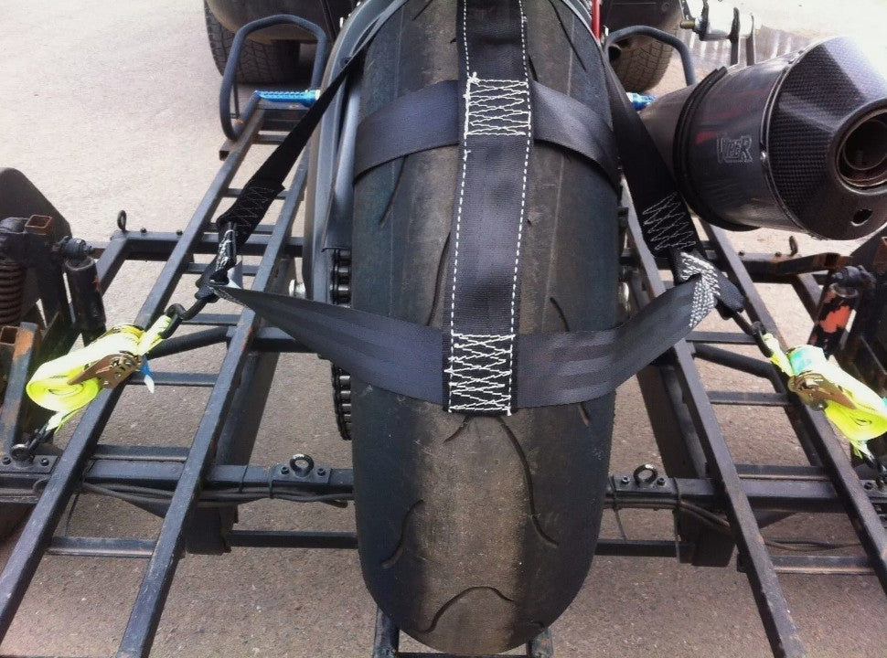 Motorcycle transport strap rear wheel strap, RED