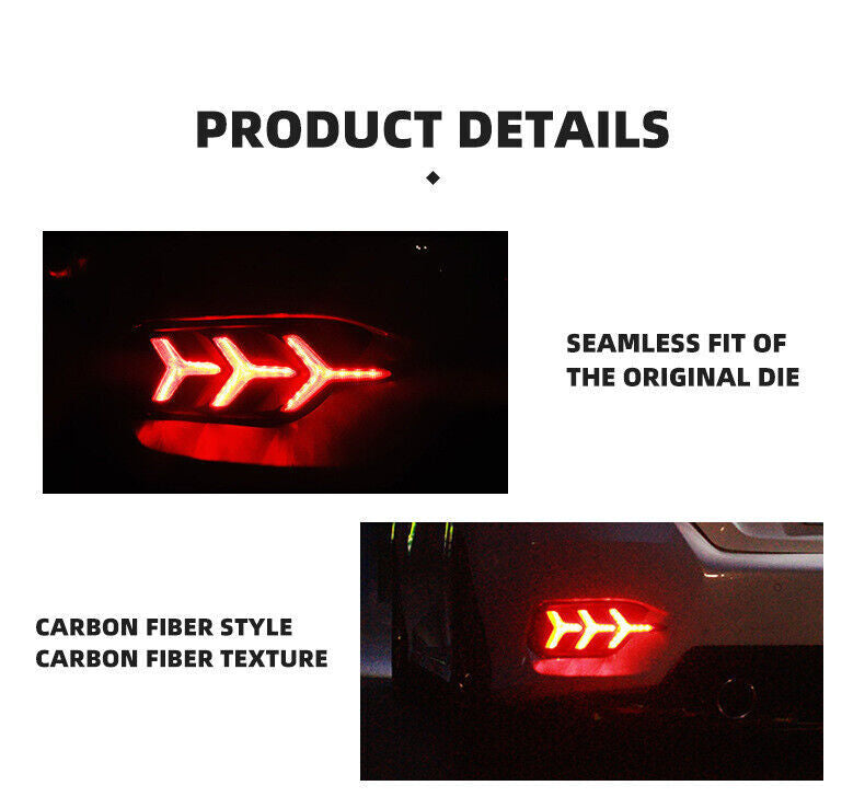 for Honda for Civic Sedan 16-21 Right Rear Bumper Reflector Turn Signal Brake Lights