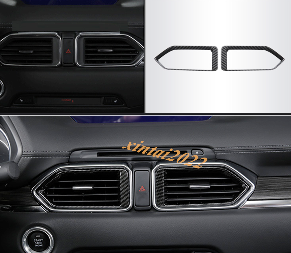 4PCS Carbon Fiber Front Air Vent Outlet Cover Trim for Mazda CX-5 CX5 2017-2021