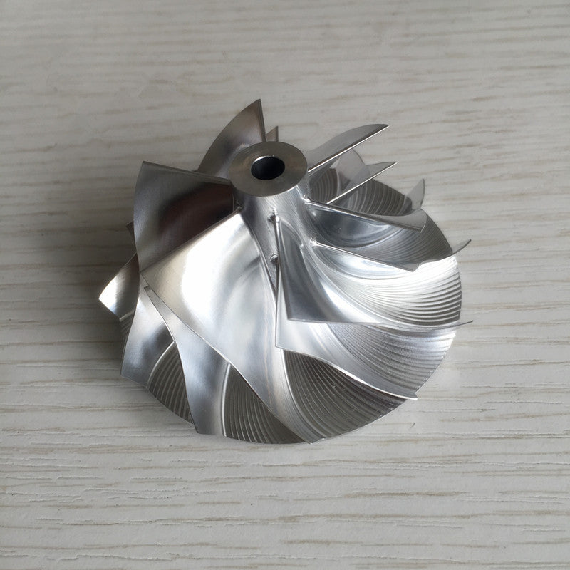 GT15-25 47.56/61.98 mm 6+6 Blade Turbine Milling/Burnt Compressor Wheel