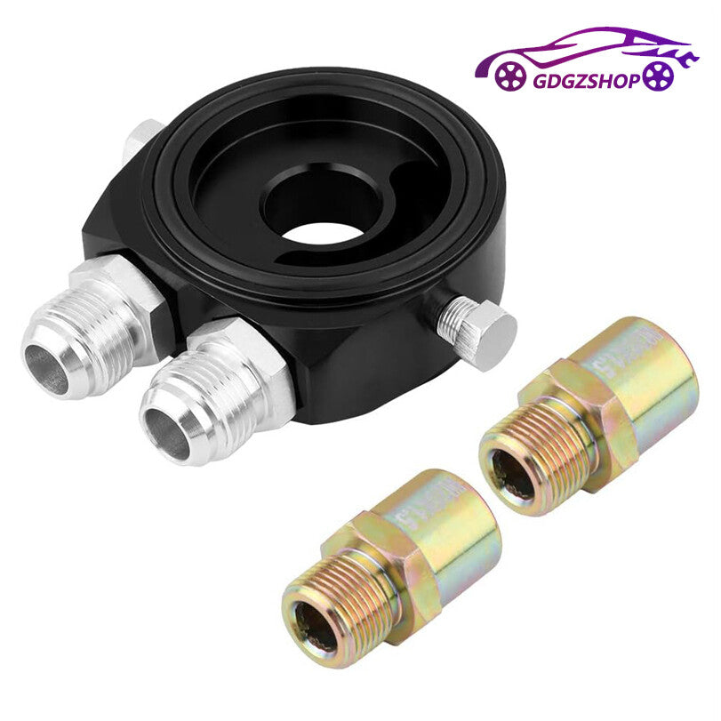 M20x1.5 Universal Aluminum 10AN Oil Filter Cooler Sandwich Plate Adapter 1/8 NPT