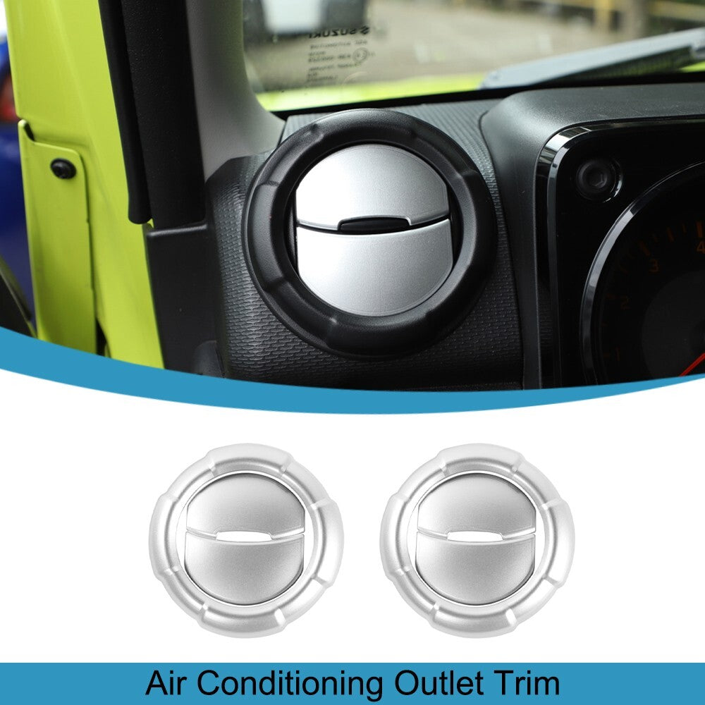 Silver Center Console Air Condition Vent Outlet Cover for Suzuki for Jimny 2019-2023