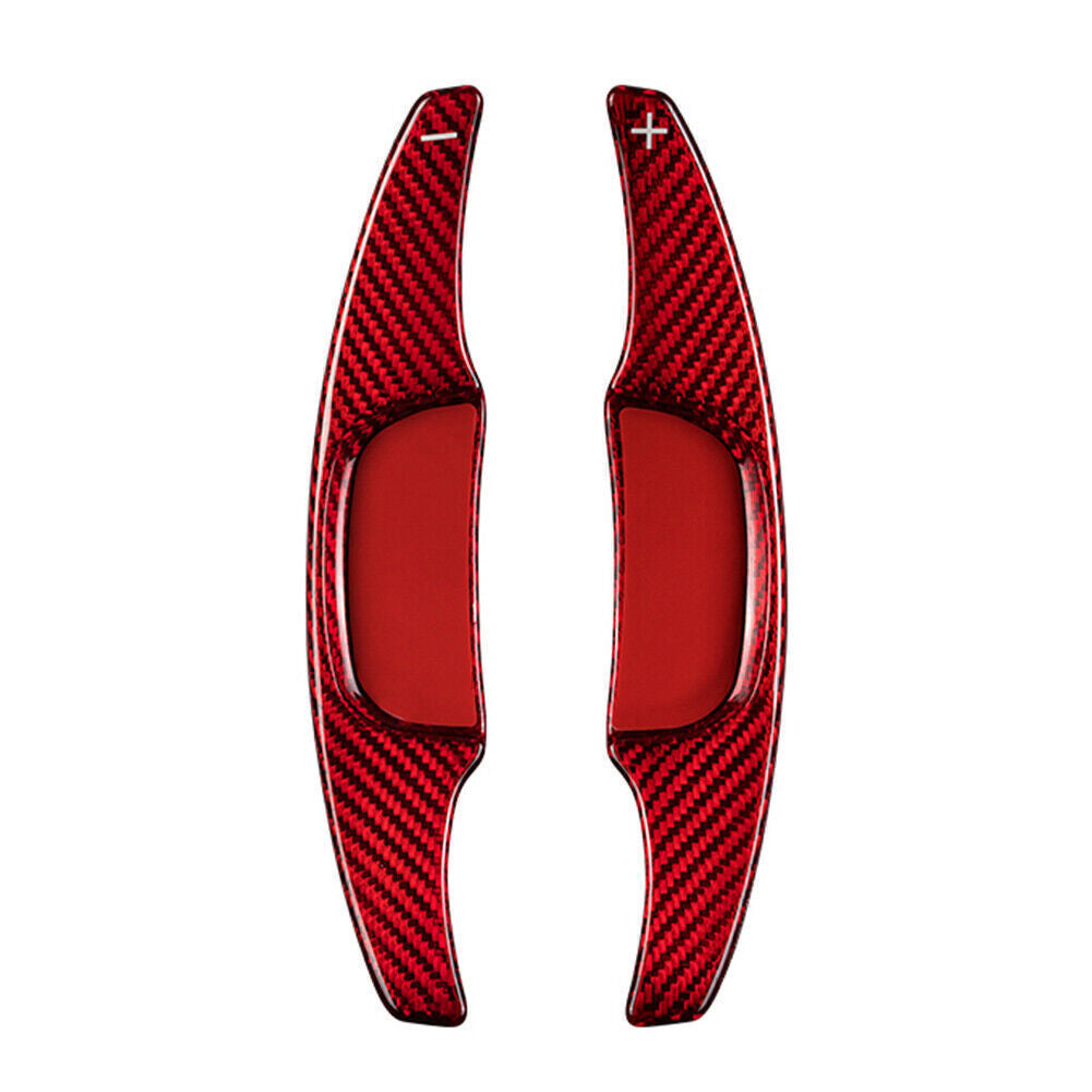 Red Carbon Fiber Steering Wheel Paddle Shifter Extension Fit for Mazda 3 2020-2021