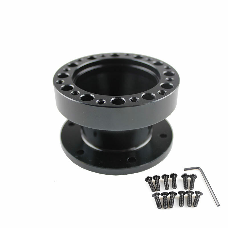 2/51mm Height Steering Wheel Spacer Adapter Hub Boss Kit Aluminum 6 Hole Black