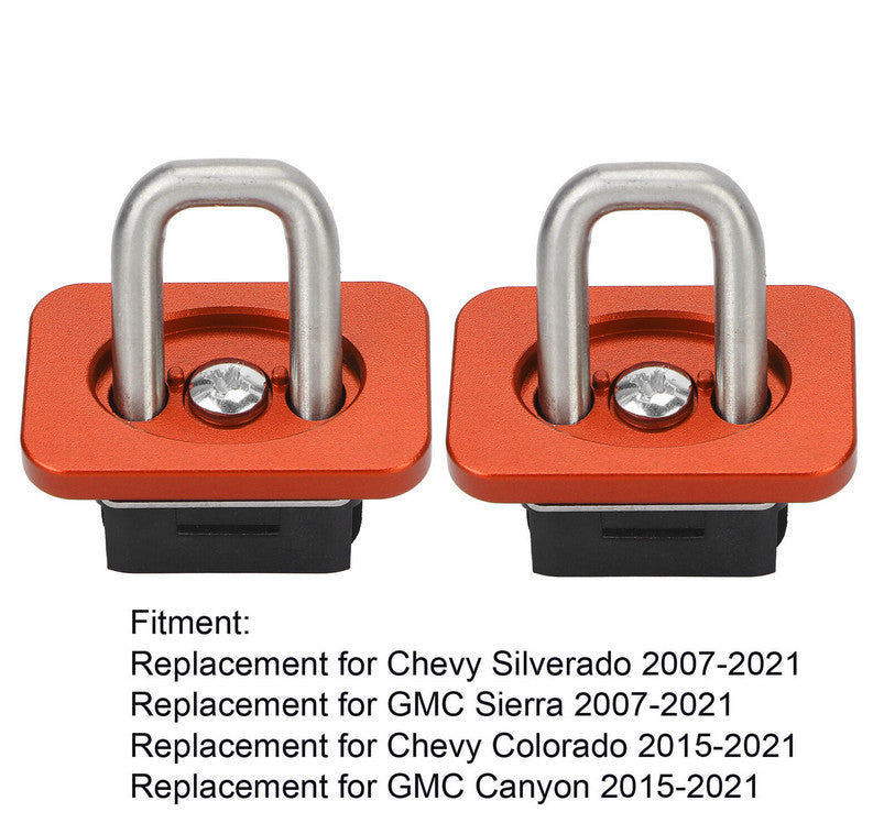 2pcs Inner-Bed Retractable Truck Bed Tie-Down 35° Anchors Aluminum for Chevy / for GMC
