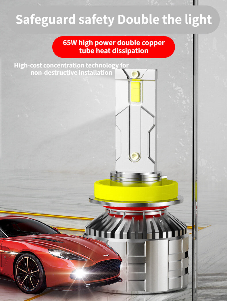 2x H13 Hi/Lo Headlight Super Power Bright Bulbs Kit 6000K 10200LM While 12 chip