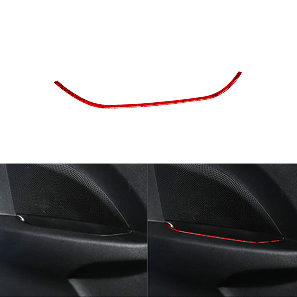 Red Carbon Fiber Rear Door Storage Strip Cover for Hyundai for Veloster JS 2019-22