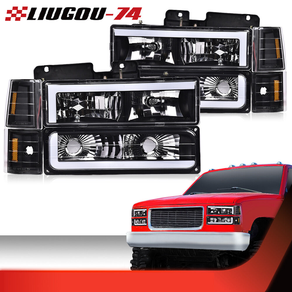 Suitable for 94-00 GimCi C/K SUBURBAN transparent corner lamp headlights for black houses