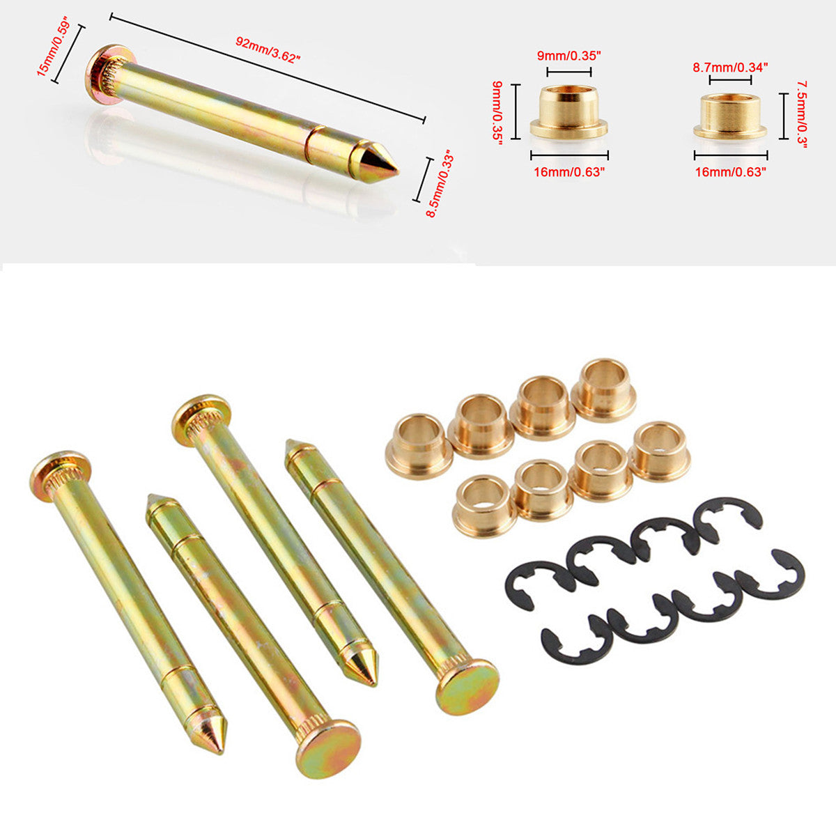 Car Door Hinges Pin Bushing Repair Kit Universal for Ford Trucks for SUV Others