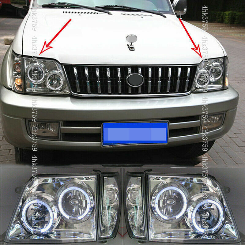 Front LED Headlights Headlamp for Toyota for LAND CRUISER PRADO LC90 LH+RH 1996-2002