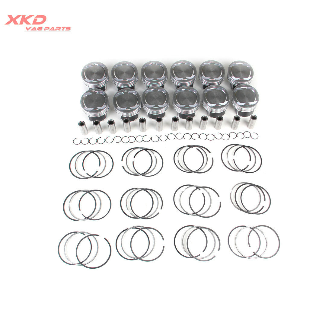Pistons and Rings Assembly Fit for VW Phaeton 2003-2005 6.0L BAP 07C107065DA