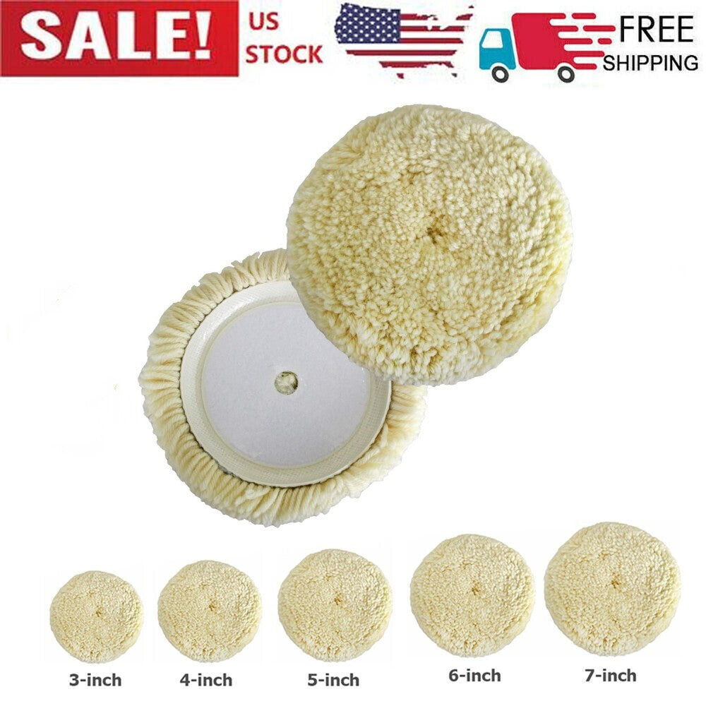 Wool Pad Polishing 3-in-7 inch 100% Natural Wool Hook and Loop for Composite Cutting Pads