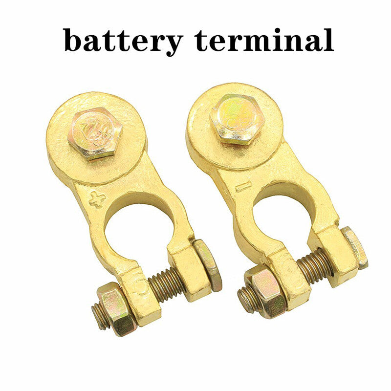 M8 Heavy Duty SUV Battery Top Post Cable Terminals, Brass 2-Pack