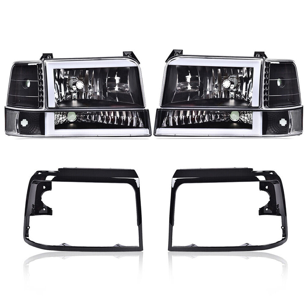 1992 - 1996 F150 F250 LED DRL Black/Yellow Mold Water + Butter Sticks