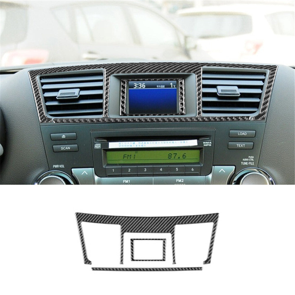 Central Control Vent Trim Cover Carbon Fiber for Toyota Highlander 2008-2013
