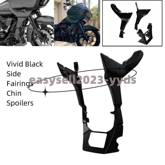Black Side Fairings Chin Spoilers Fit for Harley Road Glide FLTRX FLTRXS 2017-23