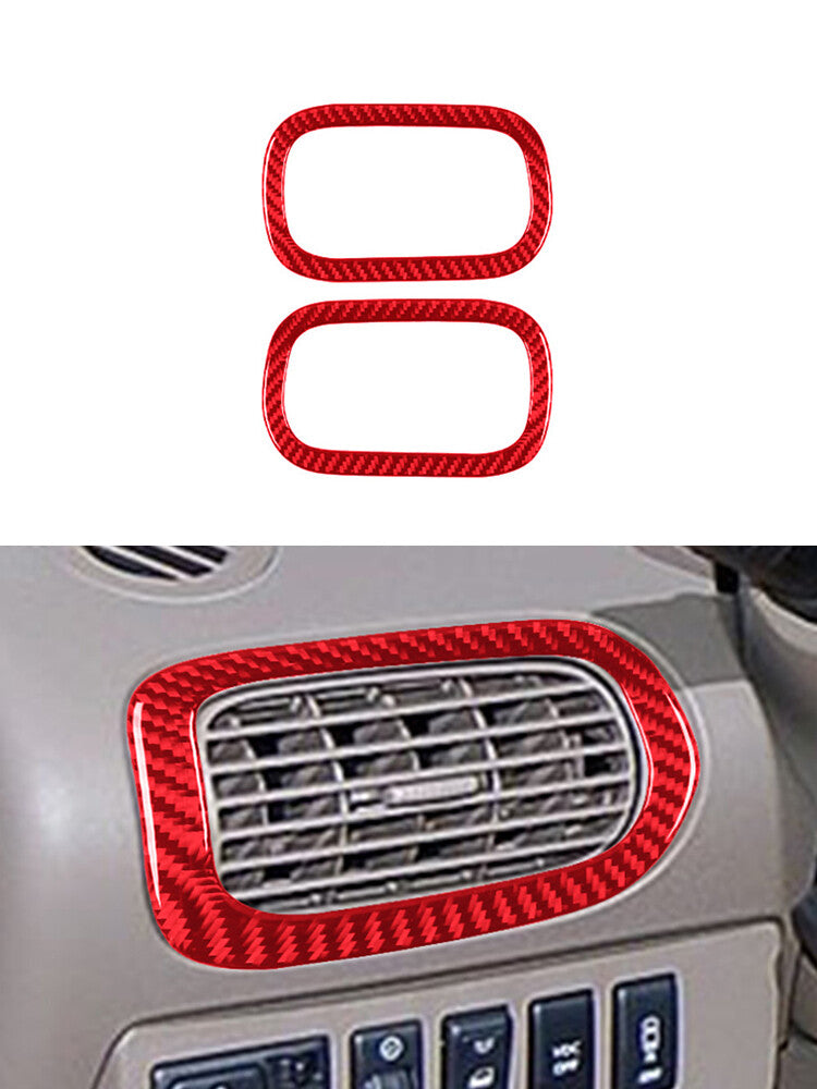 for Nissan Quest 2004-2006 Red 2Pcs Left-right Air Vents Trim Cover Carbon Fiber