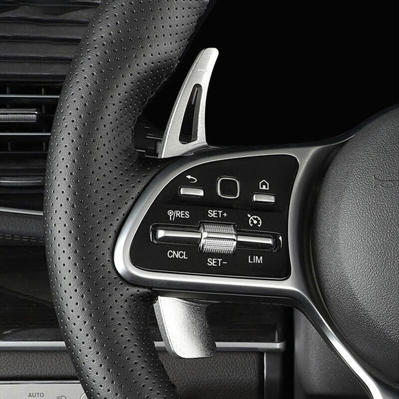 for Benz GLE GLS 2020-2023 Silver Aluminum Steering Wheel Shift Paddle Extension