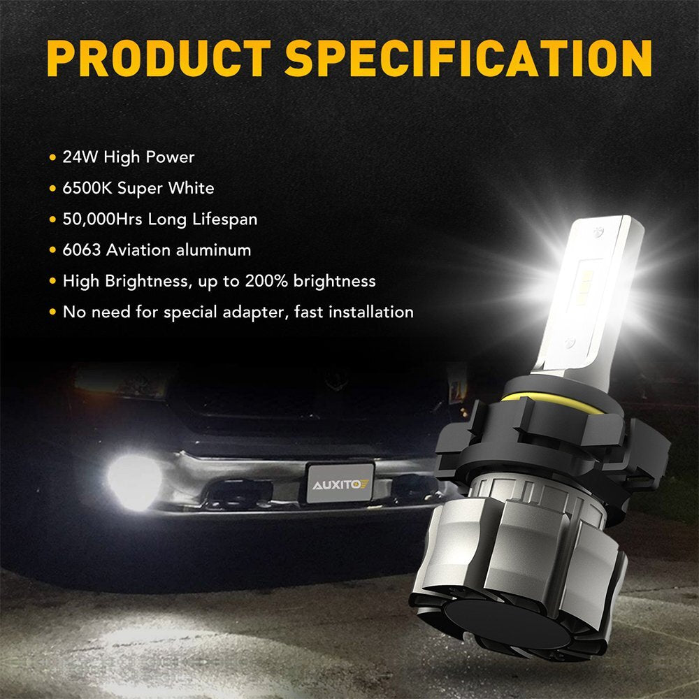 AUXITO H16 5202 LED, Blood Red 4000LM 6500K, EOB Bubble.