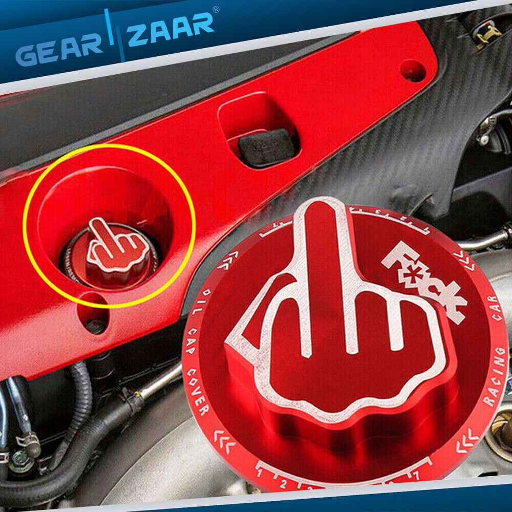 JDM Screw-In Middle Finger Oil Filler Tank Cap Valve Cover Red for Honda for Acura