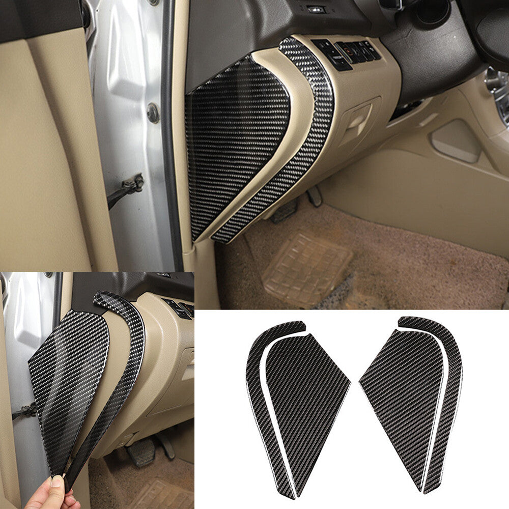 Carbon Fiber Door Buffer Cushion Pad Panel Cover for T@yota Highlander 2009-2013