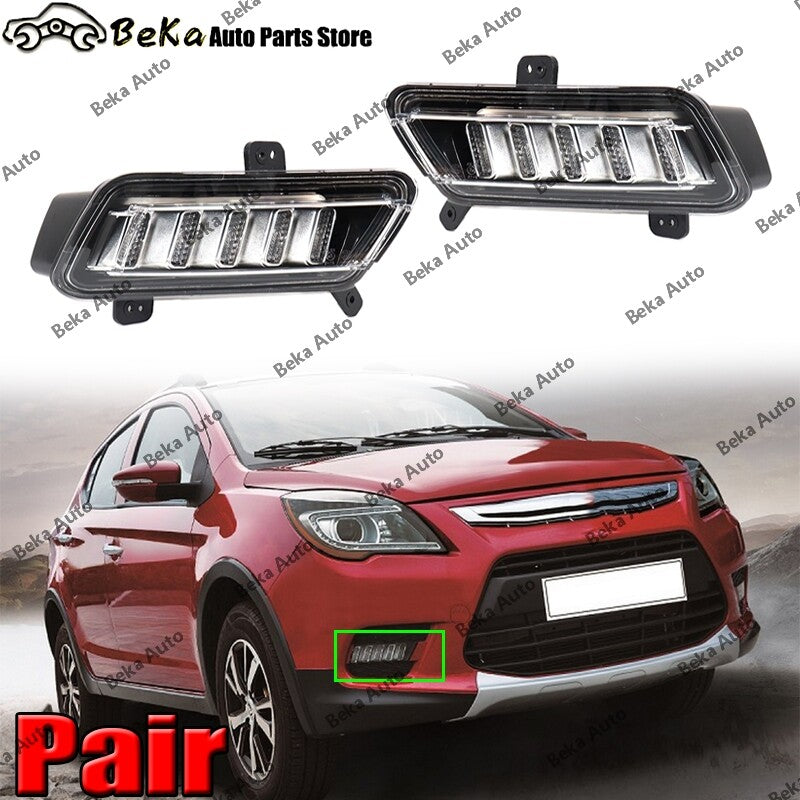 pair of front bumper fog lights and daytime running lights for LIFAN LF X50 and X-CAR DRL.