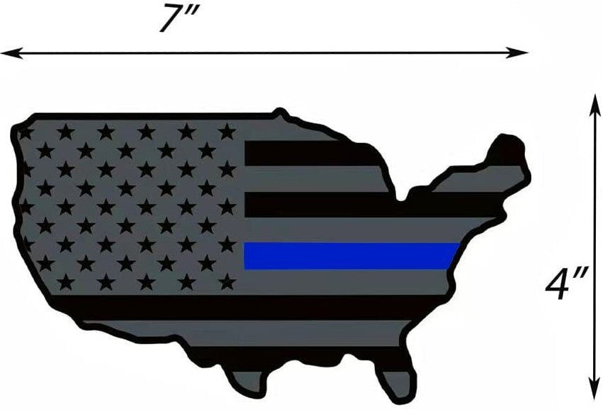 Car side fender rear badge sticker black and blue vinyl American flag map for Jimsy