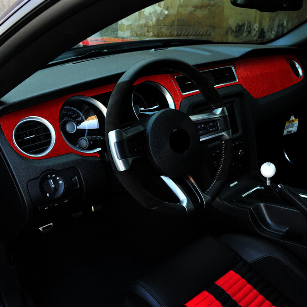 5¡ÁSuede Wine Red Central Control Dashboard Panel Trim for Ford for Mustang 2009-2013