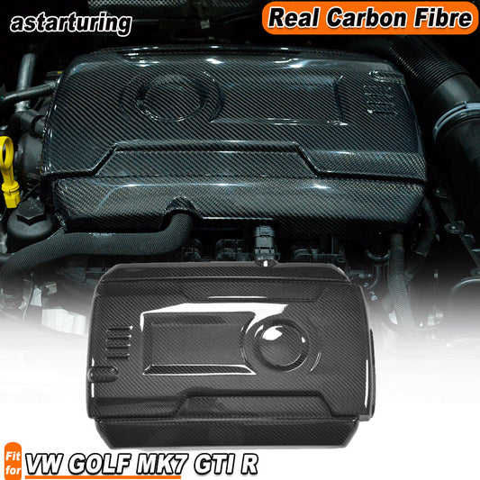 for VW for GOLF MK7 GTI R 2014-2017 REAL CARBON Front Engine Cover Hood Trim Replace