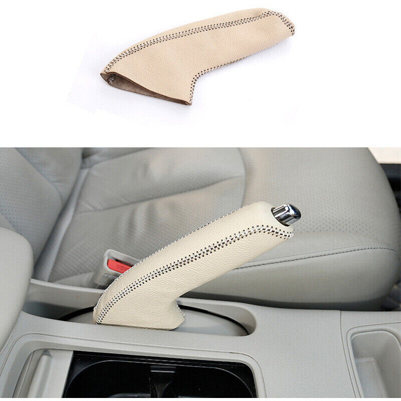 Beige Leather Shifter Hand Brake Cover Trim for Nissan Sentra Sylphy 2013-2019