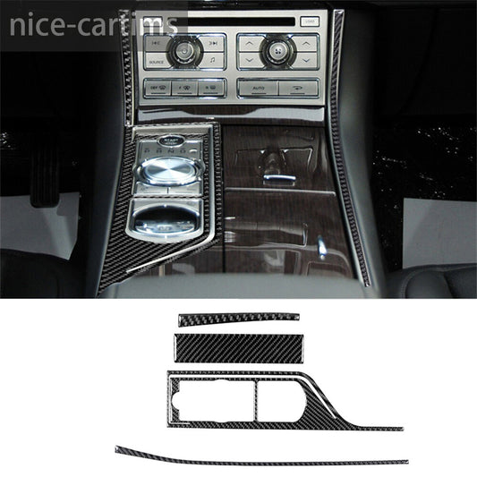 4¡ÁCarbon Fiber Central Control Gear Shift Panel Trim Kit for Jaguar XF 2009-2011