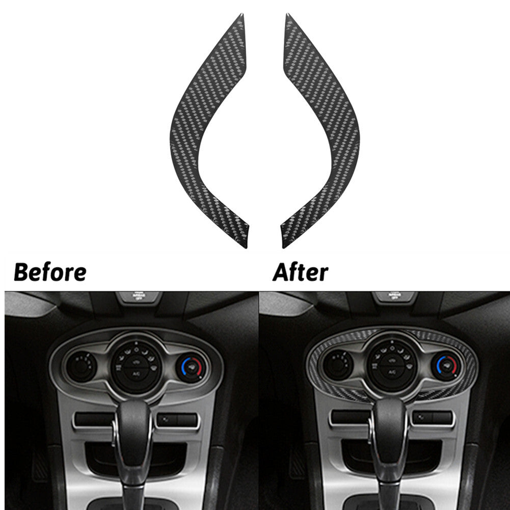 Carbon Fiber Climate Control Console Cover Sticker for Ford Fiesta 2011-2015