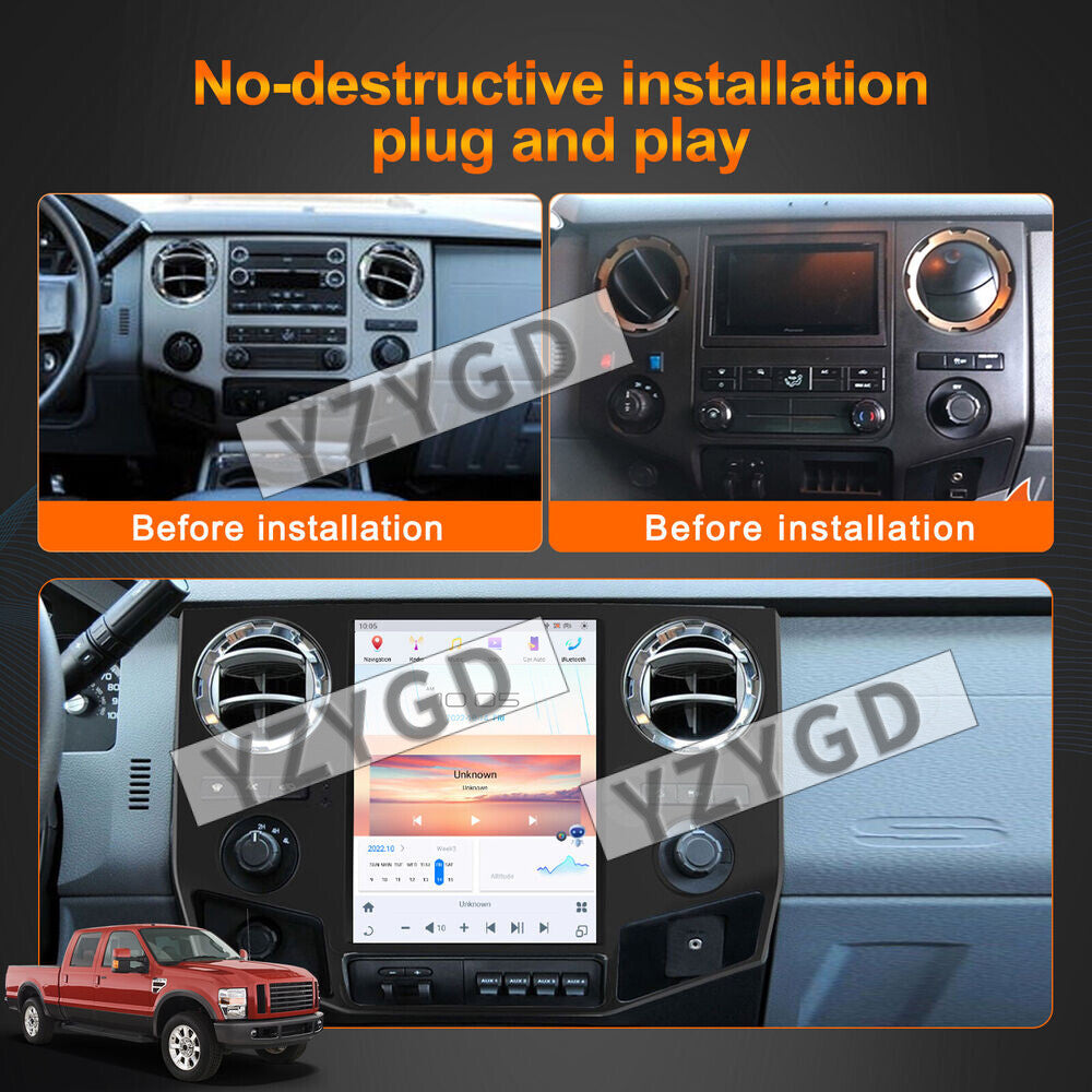 for Ford F250 F350 2009-2012 F450 F650 2009-2014 2Din Car Radio Receiver Screen