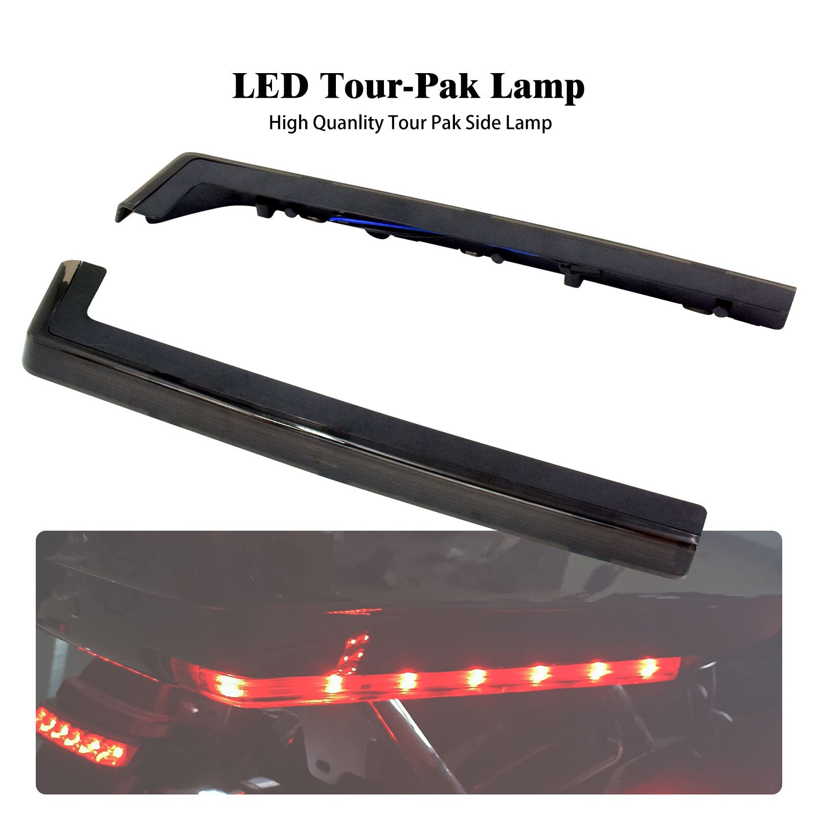 Tour Pack Accent Side LED Light Smoke Lens for Harley Road Electra Glide 06-2023