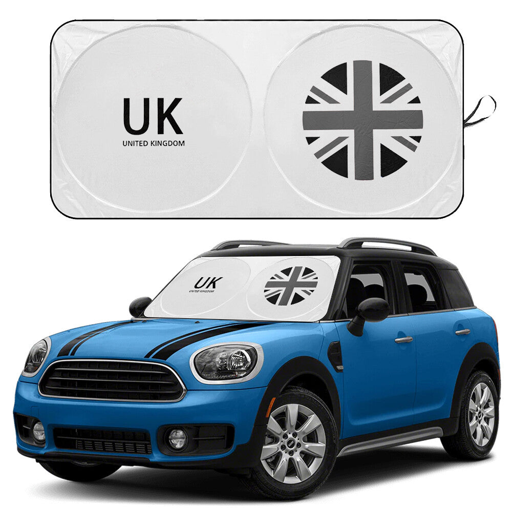 for Mini Cooper Car Windshield Sun Shade UV Rays Heat Block UK Flag Visor Cover