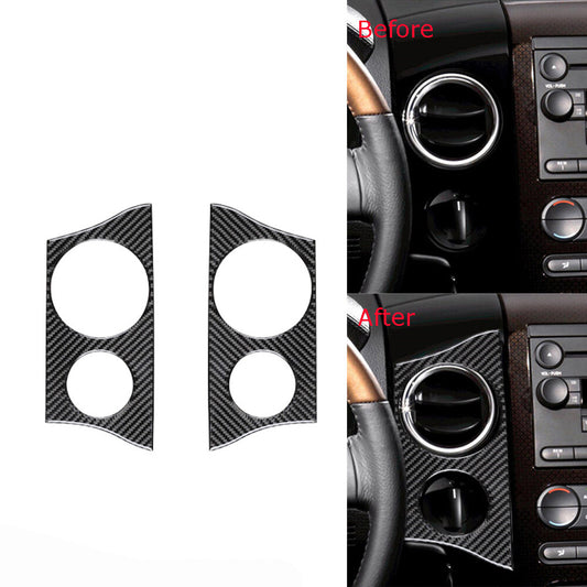 Carbon Fiber Center Air Vent Outlet Outer Frame Trim Cover for Ford F150 2004-08