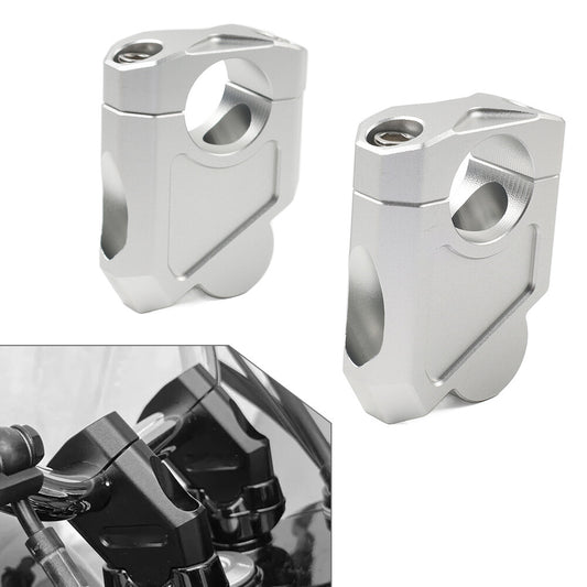 Silver Motorcycle 28mm 1 1/8 Handlebar Mount Clamp Riser fit for Suzuki for Kawasaki
