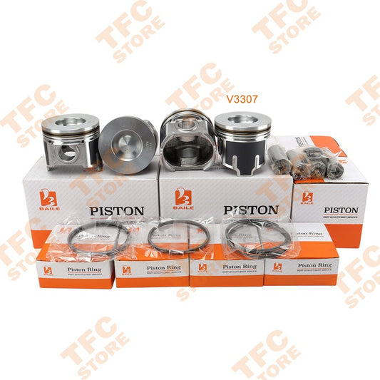 4 PCS STD 94mm Piston Kit (Clip  Pin  Rings)For Kubota V3307 V3307-DI-T Engine
