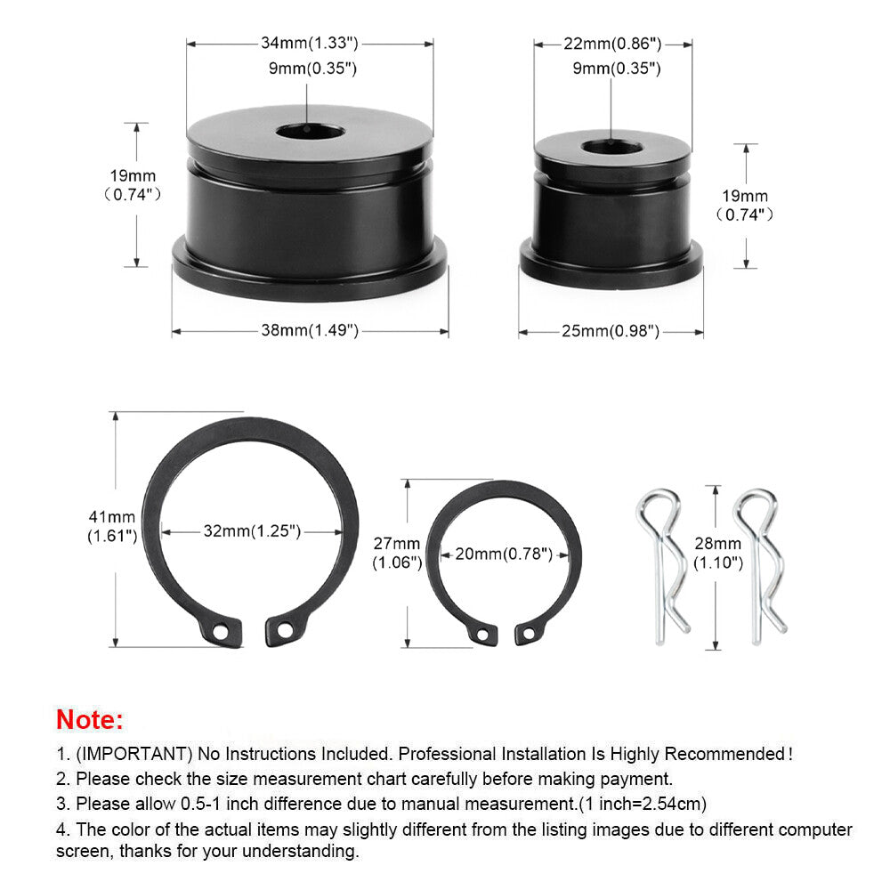 Black Aluminum Shifter Cable Bushings for Honda for Civic SI 02 03 04 05 EP3 RSX