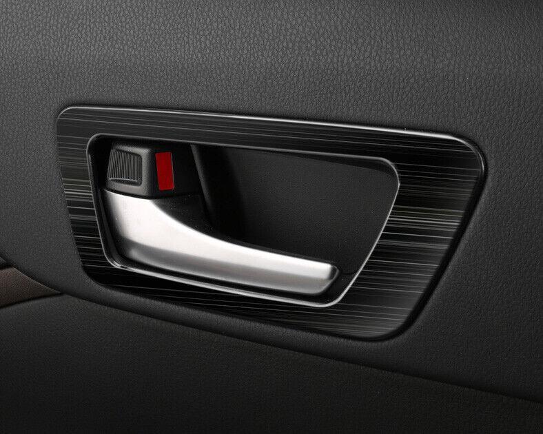 Black Titanium Inner Door Handle Frame Trim 4pcs for Toyota Highlander 2014-2019