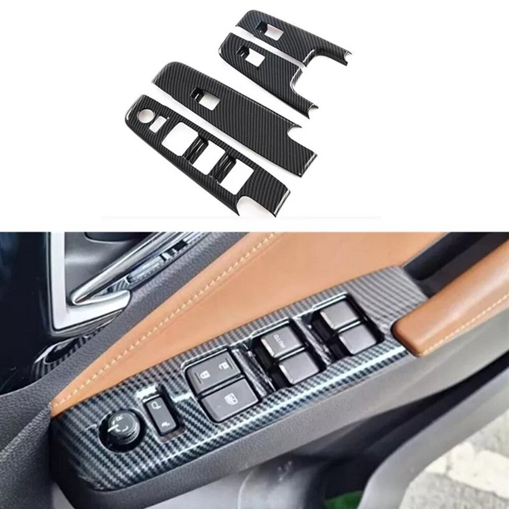 RHD Carbon Fiber Window Lift Switch Panel Trim for Isuzu D-Max Dmax 2023 2024