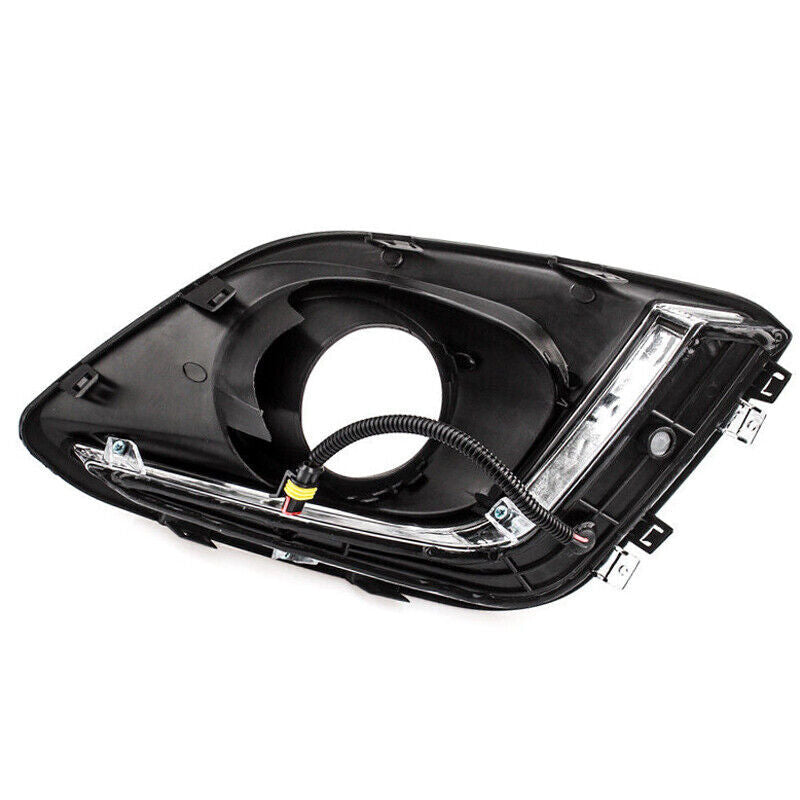 A pair of LED DRL daytime running light covers for Suzuki for Swift 2014, 2015, and 2016 models.