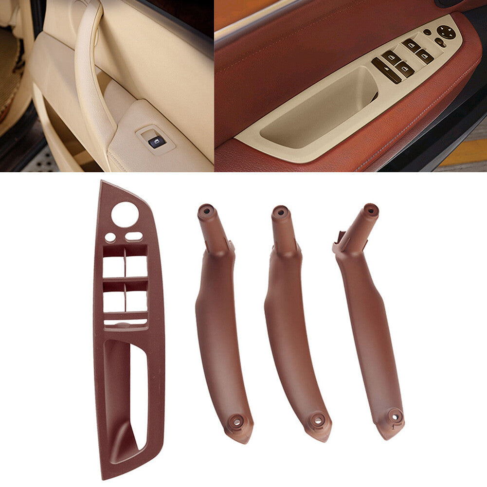 4x Inner Interior Door Pull Handle Trim Cover Fit for BMW X5 E70 X6 E71 E72 LHD