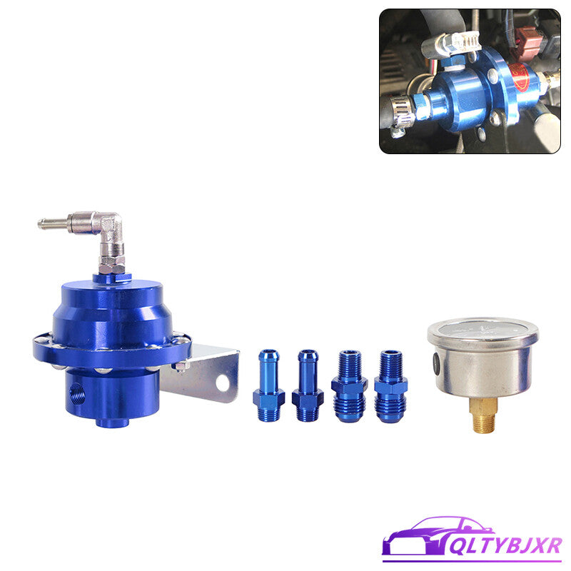 Aluminum 0-160 Psi Adjustable Fuel Pressure Regulator Type-L Universal Blue
