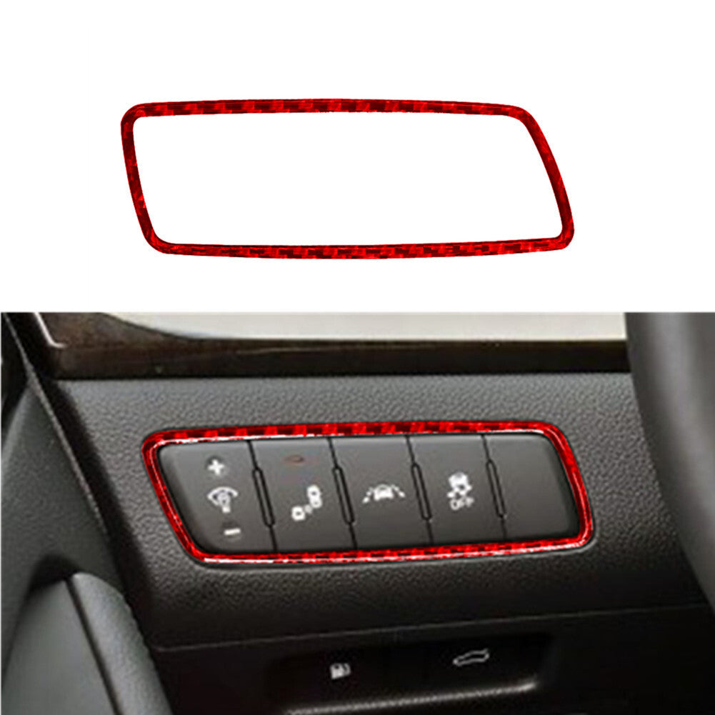 Red Carbon Fiber Front Dimming light Frame Cover Trim for KIA Cadenza 2014-2016