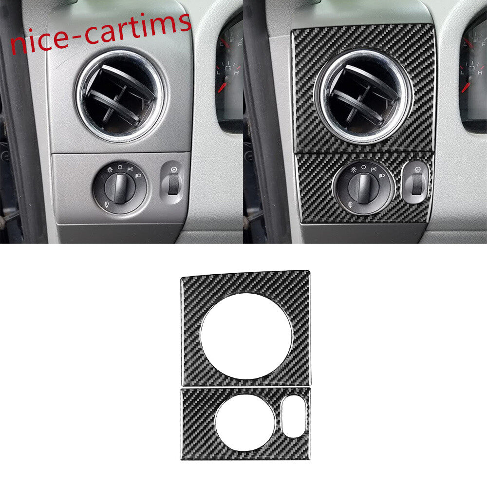 2¡ÁCarbon Fiber Air Vent Outlet Headlight Switch Cover for Ford F150 FX4 2004-08