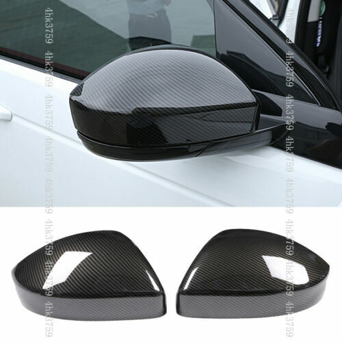 2X for Jaguar F-PACE 2016-2020 Carbon Fiber Side Door Rearview Mirror Cover Trim