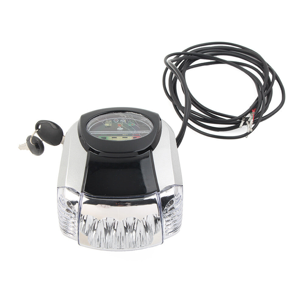 60V Electric Scooter LED Headlight Instrument Key Switch Horn for Harley Bike