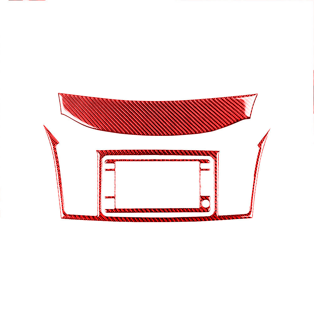 3Pcs Red Carbon Fiber Interior GPS Navigation Cover Trim for Mitsubishi Lancer
