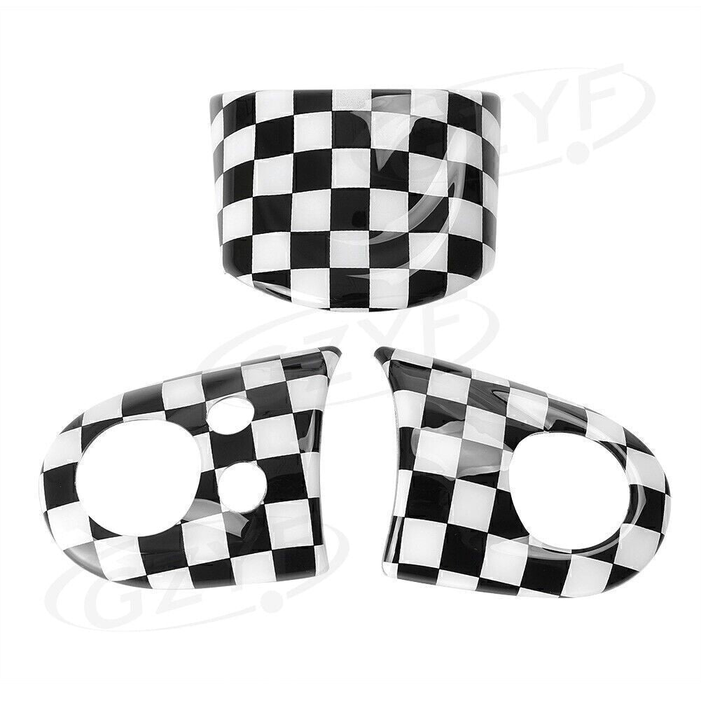 3PCS Car Steering Wheel Cover Decorative Trim Fit for Mini Cooper R55 R56 2007-2020